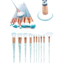 Munico 10'lu Özel Kristal Elmas Makyaj Seti Fonksiyonel Makyaj Fırçası Seti Güzellik Set Kozmetik