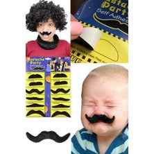 Munico Tiyatro Ekipleri Için Siyah Takma Bıyık Seti 12 Adet Farklı Modeller Tarz Parti & Cadılar Bayramı