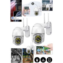 Munico 2 Adet Iç ve Dış Mekana Duvar Montajlı Wifi Kamera Güvenlik Sistemli Hareket Sensörlü Gece Görüşlü