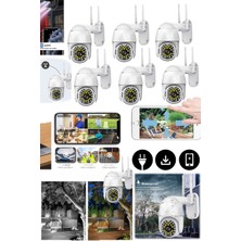 Munico 6 Adet Duvar Montajlı Wifi Kamera Iç ve Dış Mekan Güvenlik Sistemli Hareket Sensörlü Gece Görüş