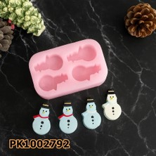 Poyrish 1225 - Silikon Kalıp Mum Kalıbı - 4'lü Mini Kardan Adam