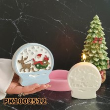Poyrish PK1002512 - Silikon Kalıp Mum Kalıbı - Noel Baba Desenli Kar Küresi