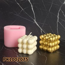Poyrish 1081 - Silikon Kalıp Mum Kalıbı - Kalpli Küp Mum