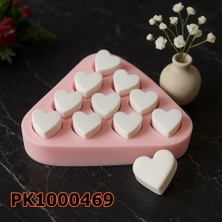 Poyrish PK1000469 - Silikon Kalıp Mum Kalıbı Küp Kalpler Desenli