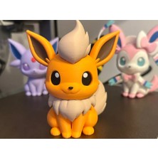 Genç 3D Pokémon Flareon Chibi Figürü | Alev Tipi Sevimli Pokémon | 10 cm Dekoratif Koleksiyon Figürü