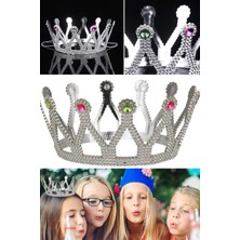 Munico Gümüş Renkli Kraliyet Ortaçağ Kraliçe Prenses Cosplay Parti Kostüm Partisi Taçı Rönesans Kostümlü