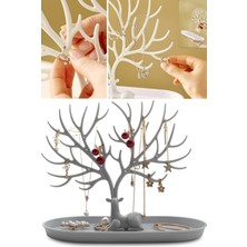 Munico Rafları Ağaç Takı Ekran Tepsi Geyik Kolye Tutucu Küpeleri Organizer Takı Beyaz   ile Pratik Kullanım