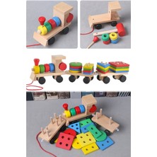 Munico Üç Çocuklar Ahşap Oyuncaklar Halat Öğrenme Eğitici Tren Şekil Ahşap Taşları Geomet  Için Ideal Seçim