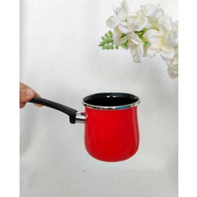 UltraMint Kırmızı Emaye Kahve Cezve 750 Ml, 10 Cm, Yumurta Haşlama Için Ideal