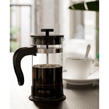 UltraMint Şeffaf Cam French Press 400 Ml, Bitki Çayı ve Kahve Demliği, 17 cm