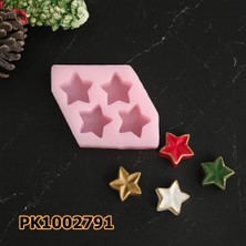 Poyrish PK1002791 - Silikon Kalıp Mum Kalıbı - 4'lü Mini Yıldızlar