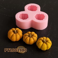 Poyrish PK1001980 - Silikon Kalıp Mum Kalıbı Geniş Çizgili 3lü Orta Boy Kabaklar