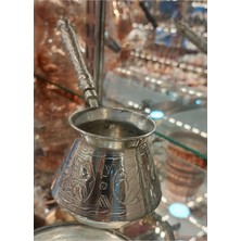 UltraMint El Işçilikli Bakır Cezve 5 Fincan Aile Boy, Şık Tasarım, Türk Kahvesi