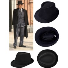 Munico Dansçı Kaliteli Siyah Michael Şapkası Şık Yetişkin Boy Siyah Renk Şeritli Michael Jackson Fötr Şapka