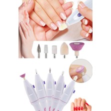 Munico 5 In 1 Tırnak Manikür Cihazı Pilli Törpü Zımpara Parlatıcı Oje Çıkartıcı Pedikür Makinesi Unisex Set