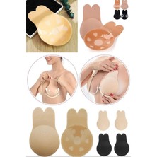 Munico 1 Çift Tavşan Kulak Yeniden Kullanılabilir Silikon Ucu Kapağı Macunlar Çıkartmalar Göğüs Yapıştırıcı