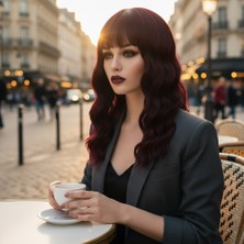 DS LLC Ieg™ Dalgalı Kısa Perçemli Fiber Sentetik Peruk - Kızıl Kahve DSLLC-RSİEG248