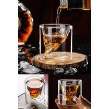 Munico 300 ml Viski Kokteyl Bardağı Kuru Kafa Model Ice Coffee Bardağı Tasarımlı Kristal Cam Bardak Teqila