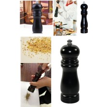 Munico Ahşap Değirmen Kaya Tuzu & Karabiber Orjinal Şık Baharat Değirmeni Ev Tasarım Mutfak Masalık Öğütücü