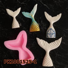 Poyrish PK1001525-1 - Silikon Kalıp Mum Kalıbı Deniz Kızı Kuyruk Küçük