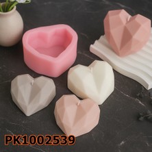 Poyrish 1159 - Silikon Kalıp Mum Kalıbı - Geometrik Orta Boya Kalp