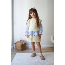 Asortix Kız Çocuk Gömlek Yaka Etekli Triko Ikili Takım – T-1022-JLB-002