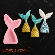 Poyrish PK1001525-2 - Silikon Kalıp Mum Kalıbı Deniz Kızı Kuyruk Büyük