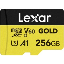 Lexar Gold 256GB Mikro Sd Kart, Microsdxc Uhs-Ii Bellek Kartı, V60, U3, A1, C10 Microsd Kart, 280MB/