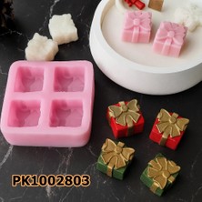 Poyrish PK1002803 - Silikon Kalıp Mum Kalıbı - 4'lü Mini Fiyonklu Hediye Paketi