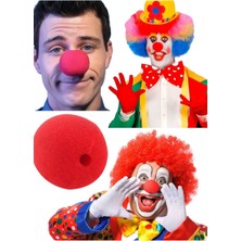 Munico Palyanço Cadılar Bayramı Köpüğü Makyaj Sirk Cosplay Sahne Kırmızı Burun Sünger Kırmızı Top Palyaço