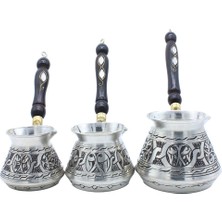 UltraMint El Işlemeli Bakır Türk Kahve Cezvesi, 6 Kişilik, Kalaylı, Büyük Boy