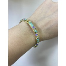 Hilar Aksesuar Taşlı Mineli Kelepçe Bilezik