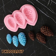 Poyrish 1068 - Silikon Kalıp Mum Kalıbı - 3'lü Minik Kozalak