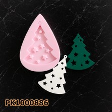 Poyrish PK1000886 - Silikon Kalıp Mum Kalıbı - Yıldızlı Yılbaşı Çam Ağacı
