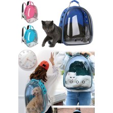 Munico Mavi Şeffaf Kedi & Yavru Köpek Taşıma Seyahat Sırt Çantası Evcil Hayvan Ulaşım Çantası Hava Delikli