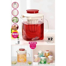 UltraMint 2'li Isıya Dayanıklı Borosilikat Cam Demlik ve Kulplu Sürahi Seti