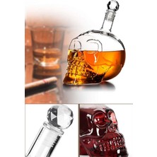 Munico Crystal Head Kuru Kafa Cam Şişesi 550 ml Büyük Boy Alkol ve Meşrubat Içecek 550 ml Büyük Boy Cam