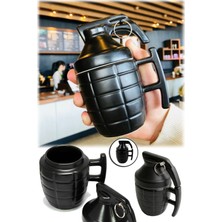 Munico 300 ml El Bombası Kapaklı Seramik Kahve Çay Fincanı Hediyelik Gamer Pubg Call Of Duty Bardağı Siyah