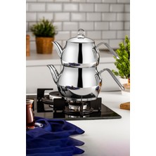 UltraMint Nostaji Paslanmaz Çelik Çaydanlık, Orta Boy, Dayanıklı ve Şık Tasarım