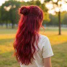 DS LLC Ieg™ Fiber Sentetik Dalgalı Yarım Ay + 2 Yan Çıt Çıt - Kızıl DSLLC-RSİEG248