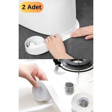 Munico 2 Adet Su Sızdırmaz Geçirmez Bant Lavabo Profesyonel Mutfak Kenar Bandı Yapışkanlı Şerit Bant Beyaz
