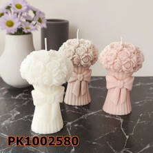Poyrish PK1002580 - Silikon Kalıp Mum Kalıbı Fiyonklu Gül Buketi
