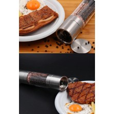 Munico Çift Taraflı Kahve Baharat Değirmeni Öğütücü Kaya Tuzu Karabiber Şık Sofralar Pratik Öğütücü Pro