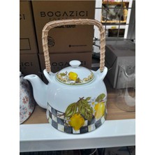 UltraMint Hasır Kulplu Porselen Demlik ile Şık ve Zarif Çay Keyfi