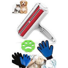 Munico 3'lü Tüy Toplayıcı Set Eldiven Tüy Toz Kıl Toplayıcı Halı Kapaklı Koltuk Döşeme Yatak Kedi Köpek Set