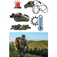 Munico 3 In 1 Outdoor Düdük Askeri ve Kampçılar Için Ideal Yürüyüş Pusulalı ve Termometreli Ipli Düdük Prof