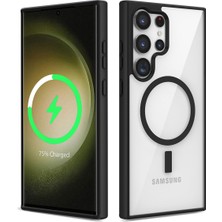 ZM Store Galaxy S23 Ultra Uyumlu Kılıf M-Safe Özellikli Sert Şeffaf Silikon Ege Kapak