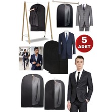 Munico 5 Adet Business Takım Elbise Kılıfı Siyah Kırışma & Toz Engelleyici Asmalık Taşınabilir Takım Kılıfı
