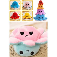 Munico Çift Yüzlü Pembe & Mavi Olan Ahtapot Çocuk Bebek Eğlence Yastığı Mini Sihirbazlık Oyuncağı Yastığı