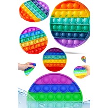 Munico Yuvarlak Çizgi Film Kawaii Pop Fidget Reliver Stres Oyuncakları Gökkuşağı Itme Kabarcık Antistres